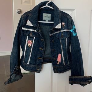 Custom patched Jean jacket size 6